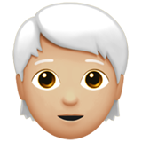 Person: Medium-Light Skin Tone, White Hair for Apple iOS 26.4