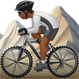 Person Mountain Biking: Medium-Dark Skin Tone for Apple iOS 26.4
