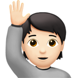 Osoba podnosząca rękę: karnacja jasna dla Apple iOS 26.4