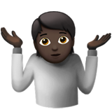 Persoon die schouders ophaalt: donkere huidskleur voor Apple iOS 26.4