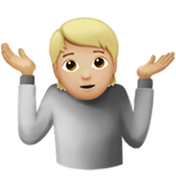 Henkilö kohauttaa olkapäitään: Keskivaalea ihonväri varten Apple iOS 26.4