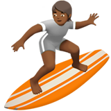 Orang berselancar: warna kulit gelap-sedang untuk Apple iOS 26.4