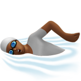 Person Swimming: Medium-Dark Skin Tone for Apple iOS 26.4