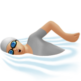 Person Swimming: Medium-Light Skin Tone for Apple iOS 26.4