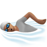 شخص يسبح: بشرة بلون معتدل لـ Apple iOS 26.4