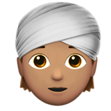Person med turban: medium teint for Apple iOS 26.4