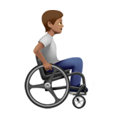 Person in Manual Wheelchair: Medium Skin Tone, Facing Right for Apple iOS 26.4
