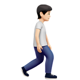 Pessoa caminhando de frente para a direita: tom de pele claro para Apple iOS 26.4