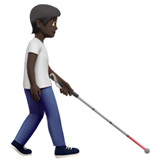 <p>Orang dengan Tongkat Putih: Warna Kulit Gelap, Menghadap ke Kanan</p> untuk Apple iOS 26.4