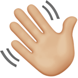Mà agitant: pell mitjana-clara per Apple iOS 26.4