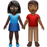 Woman and Man Holding Hands: Dark Skin Tone, Medium-Dark Skin Tone for Apple iOS 26.4