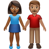 Woman and Man Holding Hands: Medium-Dark Skin Tone, Medium Skin Tone for Apple iOS 26.4