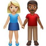 Woman and Man Holding Hands: Medium-Light Skin Tone, Medium-Dark Skin Tone for Apple iOS 26.4