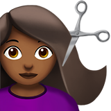 Femme Qui Se Fait Couper Les Cheveux: Peau Mate pour Apple iOS 26.4