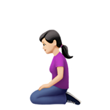 Knielende vrouw: lichte huidskleur voor Apple iOS 26.4