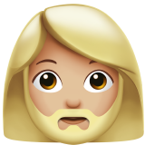 Woman: Medium-Light Skin Tone, Beard para Apple iOS 26.4