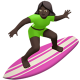 Woman Surfing: Dark Skin Tone for Apple iOS 26.4