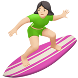 Woman Surfing: Light Skin Tone for Apple iOS 26.4
