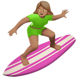 Woman Surfing: Medium Skin Tone for Apple iOS 26.4