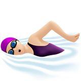 Woman Swimming: Light Skin Tone for Apple iOS 26.4