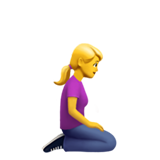 Mulher ajoelhada de frente para a direita para Apple iOS 26.4