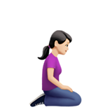 Wanita Berlutut Menghadap Kanan: Warna Kulit Cerah untuk Apple iOS 26.4