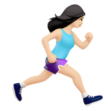 Mulher correndo de frente para a direita: tom de pele claro para Apple iOS 26.4
