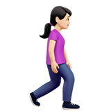 Mulher caminhando de frente para a direita: tom de pele claro para Apple iOS 26.4