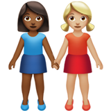 Women Holding Hands: Medium-Dark Skin Tone, Medium-Light Skin Tone for Apple iOS 26.4
