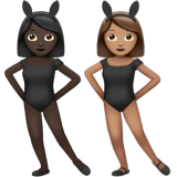 Women with Bunny Ears: Dark Skin Tone, Medium Skin Tone untuk Apple iOS 26.4