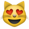 Rosto De Gato Sorridente Com Olhos De Coração