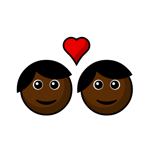 Couple with Heart: Dark Skin Tone Couple with Heart: Dark Skin Tone