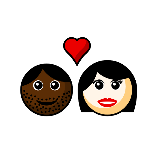 Couple With Heart - Man: Dark Skin Tone, Woman: Light Skin Tone Couple With Heart - Man: Dark Skin Tone, Woman: Light Skin Tone