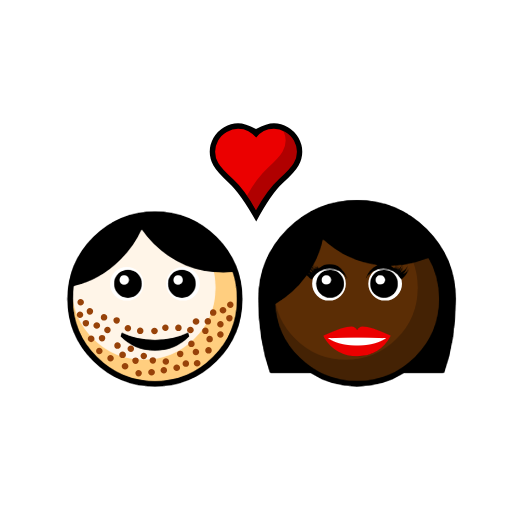 Couple With Heart - Man: Light Skin Tone, Woman: Dark Skin Tone Couple With Heart - Man: Light Skin Tone, Woman: Dark Skin Tone