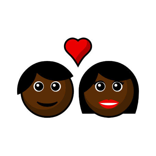 Couple With Heart: Person, Woman, Dark Skin Tone Couple With Heart: Person, Woman, Dark Skin Tone