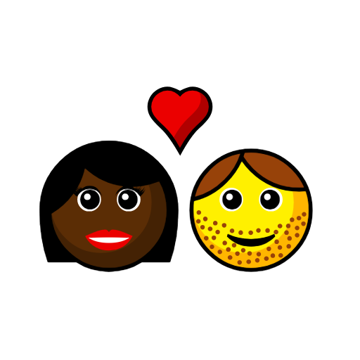 Couple With Heart - Woman: Dark Skin Tone, Man: No Skin Tone Couple With Heart - Woman: Dark Skin Tone, Man: No Skin Tone