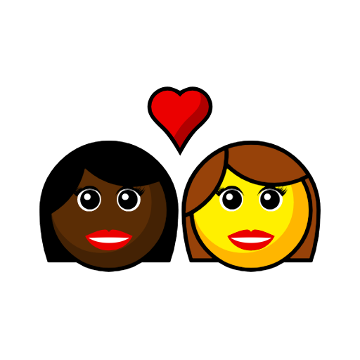 Couple With Heart - Woman: Dark Skin Tone, Woman: No Skin Tone Couple With Heart - Woman: Dark Skin Tone, Woman: No Skin Tone