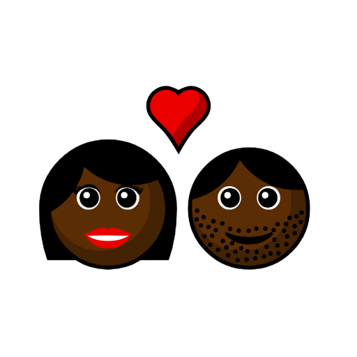 Couple with Heart: Woman, Man, Dark Skin Tone Couple with Heart: Woman, Man, Dark Skin Tone