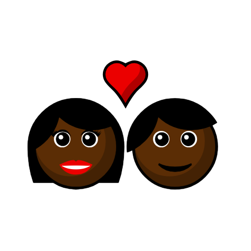 Couple With Heart: Woman, Person, Dark Skin Tone Couple With Heart: Woman, Person, Dark Skin Tone