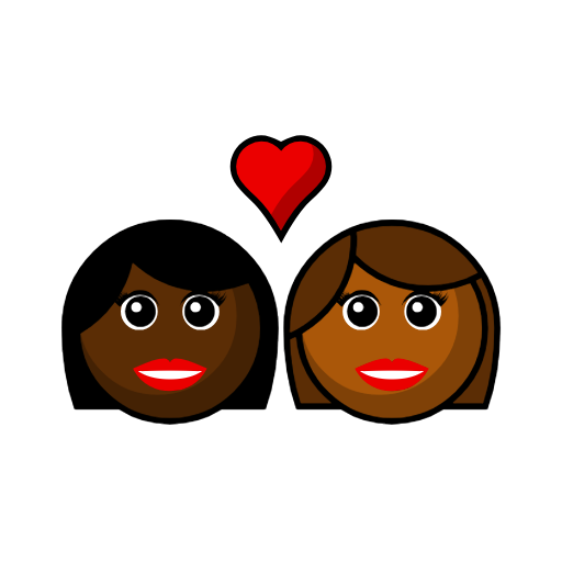 Couple with Heart: Woman, Woman, Dark Skin Tone, Medium-Dark Skin Tone Couple with Heart: Woman, Woman, Dark Skin Tone, Medium-Dark Skin Tone