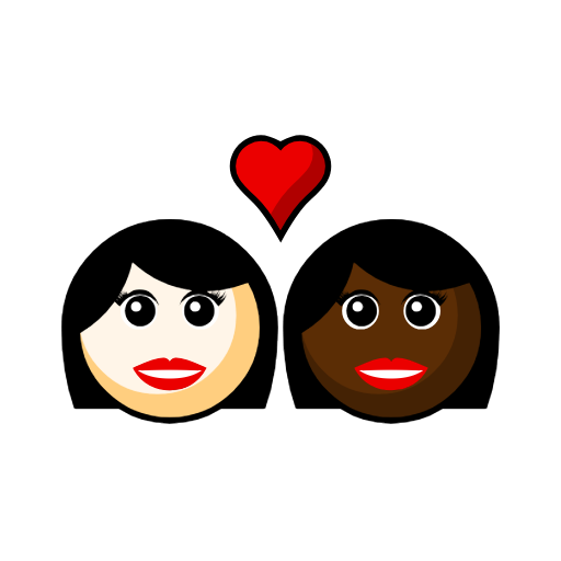 Couple with Heart: Woman, Woman, Light Skin Tone, Dark Skin Tone Couple with Heart: Woman, Woman, Light Skin Tone, Dark Skin Tone