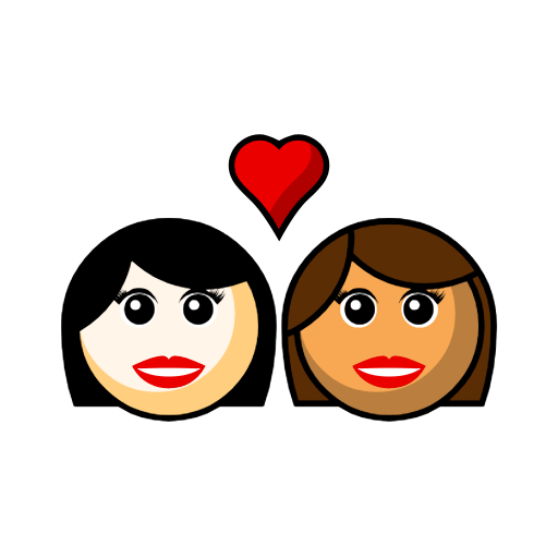 Couple with Heart: Woman, Woman, Light Skin Tone, Medium Skin Tone Couple with Heart: Woman, Woman, Light Skin Tone, Medium Skin Tone