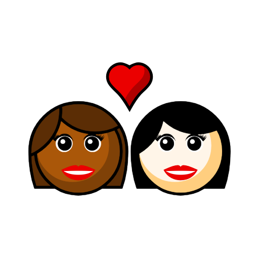 Couple with Heart: Woman, Woman, Medium-Dark Skin Tone, Light Skin Tone Couple with Heart: Woman, Woman, Medium-Dark Skin Tone, Light Skin Tone