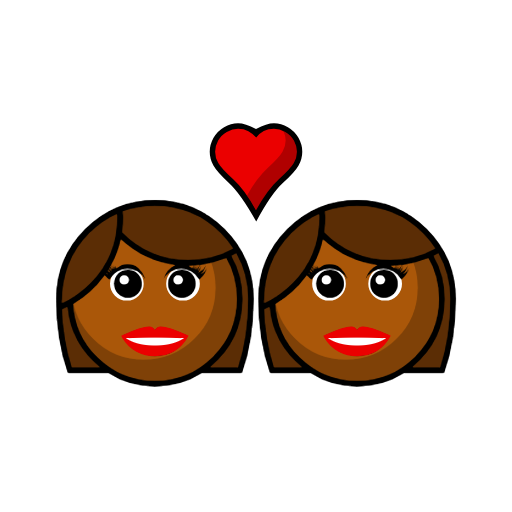 Couple with Heart: Woman, Woman, Medium-Dark Skin Tone Couple with Heart: Woman, Woman, Medium-Dark Skin Tone