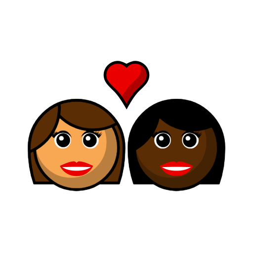 Couple with Heart: Woman, Woman, Medium Skin Tone, Dark Skin Tone Couple with Heart: Woman, Woman, Medium Skin Tone, Dark Skin Tone