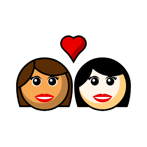 Couple with Heart: Woman, Woman, Medium Skin Tone, Light Skin Tone Couple with Heart: Woman, Woman, Medium Skin Tone, Light Skin Tone