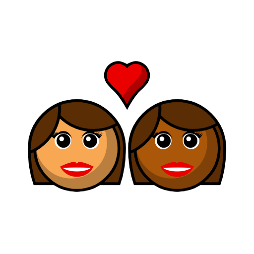Couple with Heart: Woman, Woman, Medium Skin Tone, Medium-Dark Skin Tone Couple with Heart: Woman, Woman, Medium Skin Tone, Medium-Dark Skin Tone