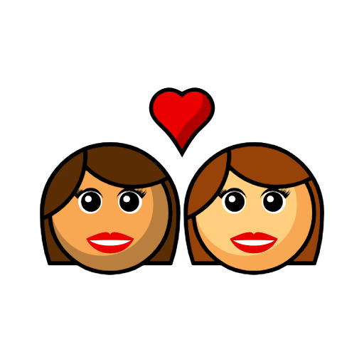 Couple with Heart: Woman, Woman, Medium Skin Tone, Medium-Light Skin Tone Couple with Heart: Woman, Woman, Medium Skin Tone, Medium-Light Skin Tone