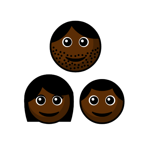 Family - Man: Dark Skin Tone, Girl: Dark Skin Tone, Boy: Dark Skin Tone Family - Man: Dark Skin Tone, Girl: Dark Skin Tone, Boy: Dark Skin Tone