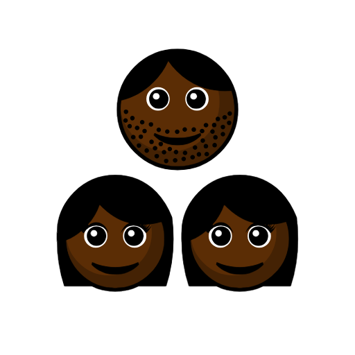 Family - Man: Dark Skin Tone, Girl: Dark Skin Tone, Girl: Dark Skin Tone Family - Man: Dark Skin Tone, Girl: Dark Skin Tone, Girl: Dark Skin Tone